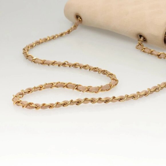 CHANEL Matelasse Chain Diana Shoulder Bag Canvas Pink CC Auth 120753 - Picture 8 of 16